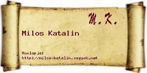 Milos Katalin névjegykártya